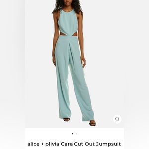 NWT Alice + Olivia Mint Green Cutout Cara Jumpsuit